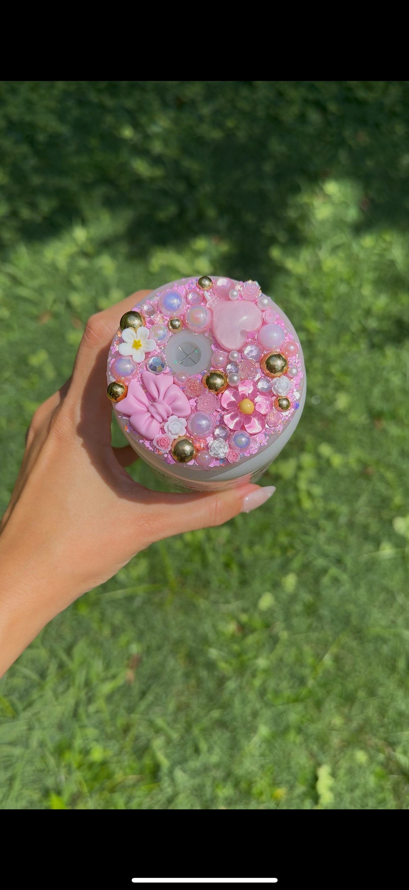 Regular 16oz White Iridescent Daily Reminders Cup with Resin Lid