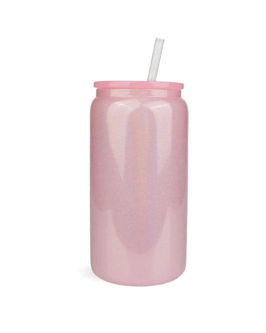 16 oz Light Pink Shimmer Glass
