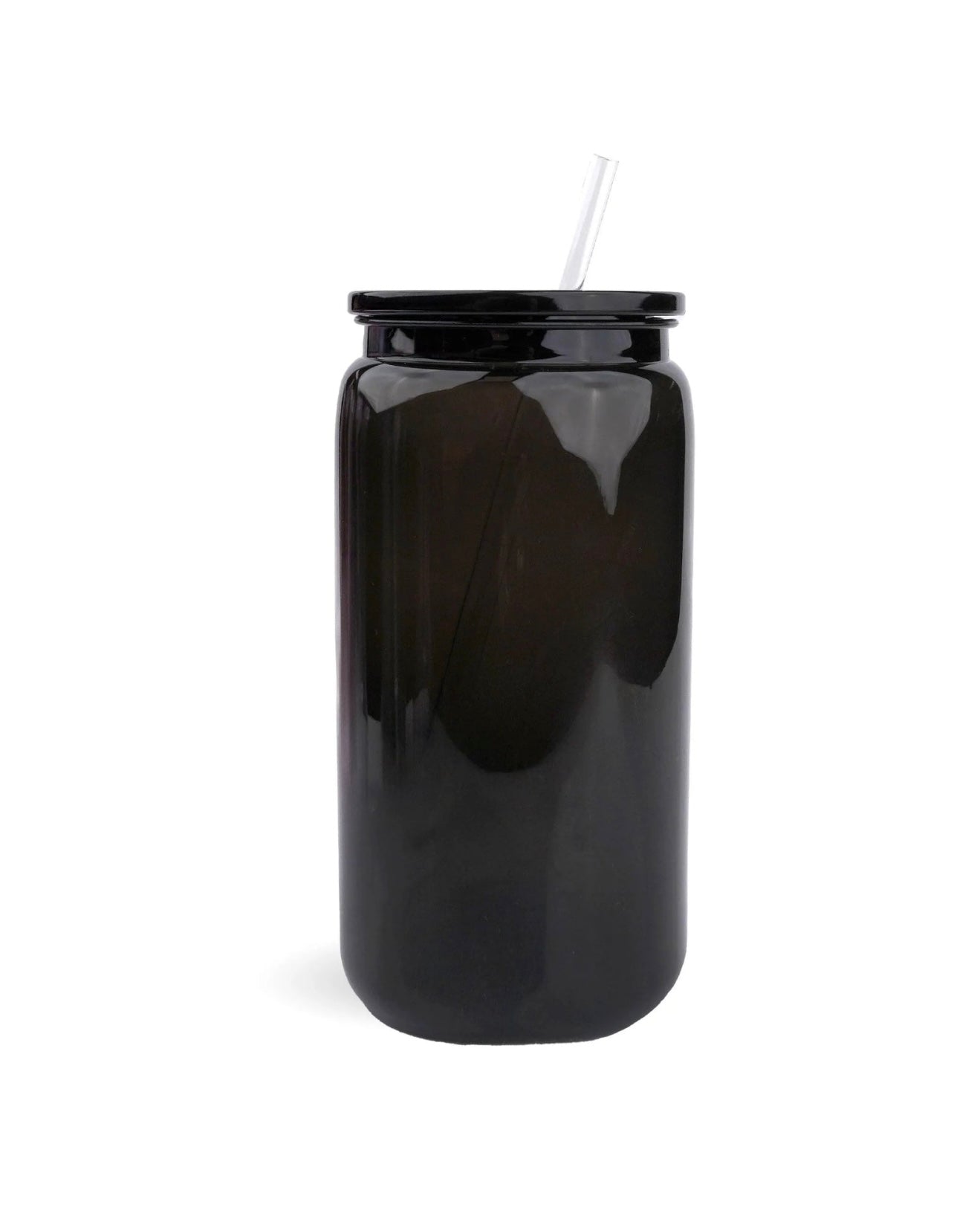 16 oz Black Glass Cup
