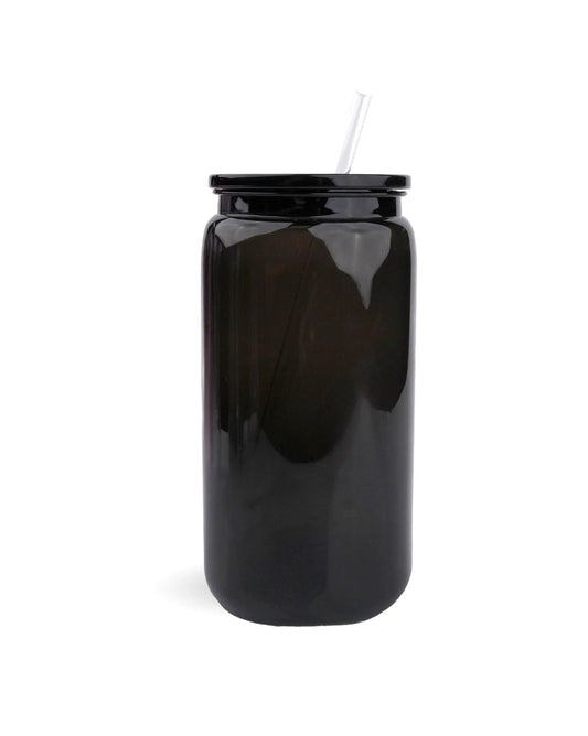 16 oz Black Glass Cup