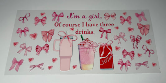 Of course I have three drinks