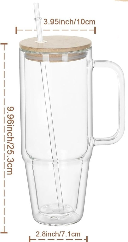 40 oz Glass with handle