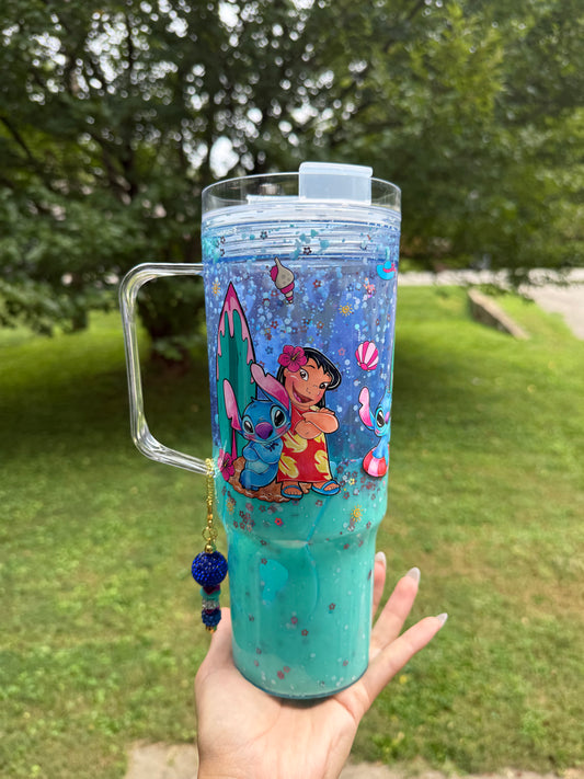 LILO & stitch dual lava 40oz with bling charm
